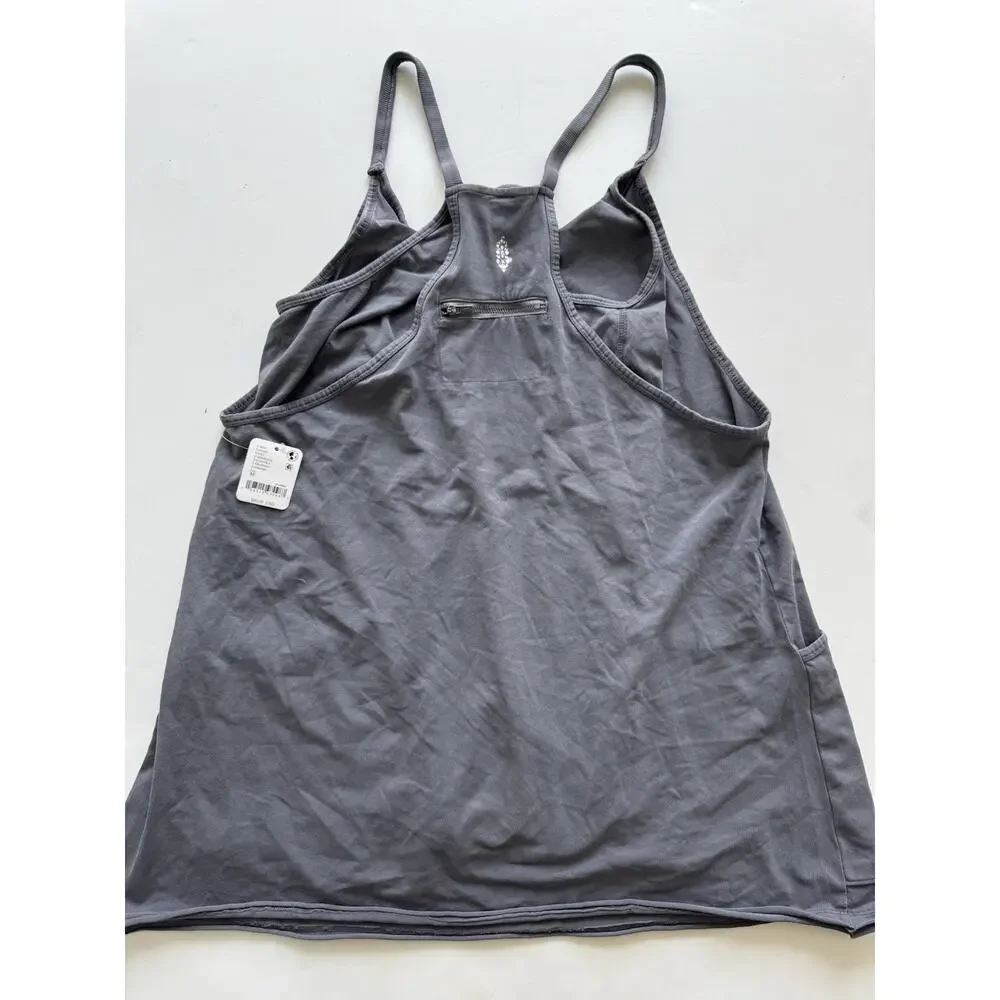 Free People FP Movement Hot Shot Mini Dress With Shorts Washed Indigo Sz Medium0 - Picture 4 of 5